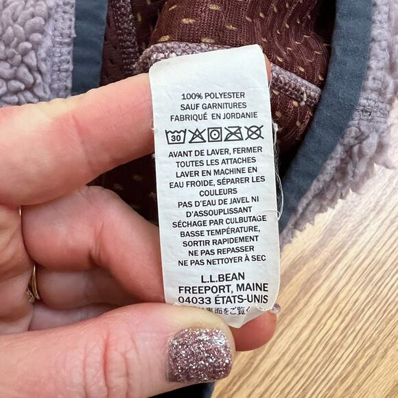 ll bean women's size small purple full zip comfort mountain pile fleece vest - Picture 5 of 5